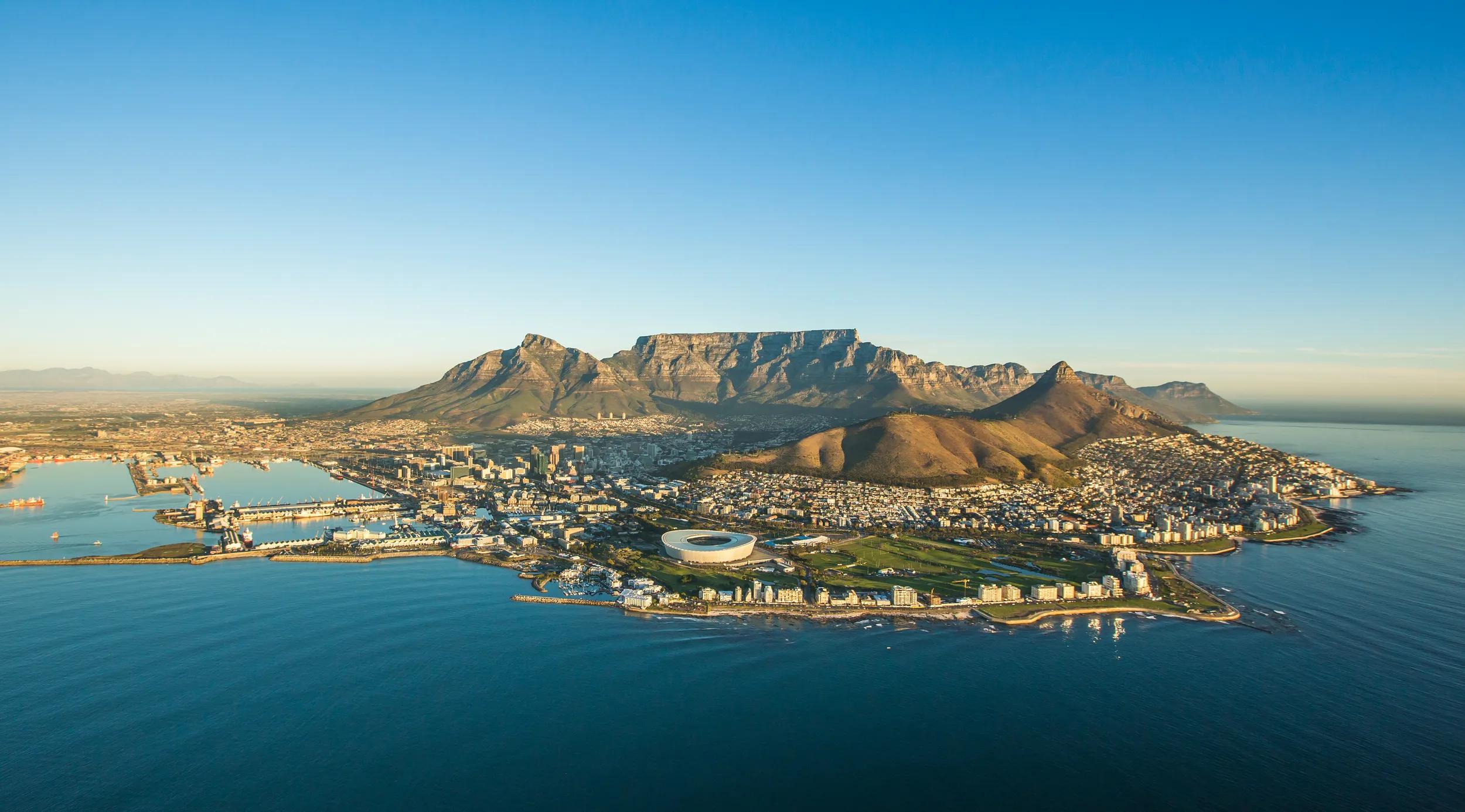 Aerial view of Cape Town, South Africa.