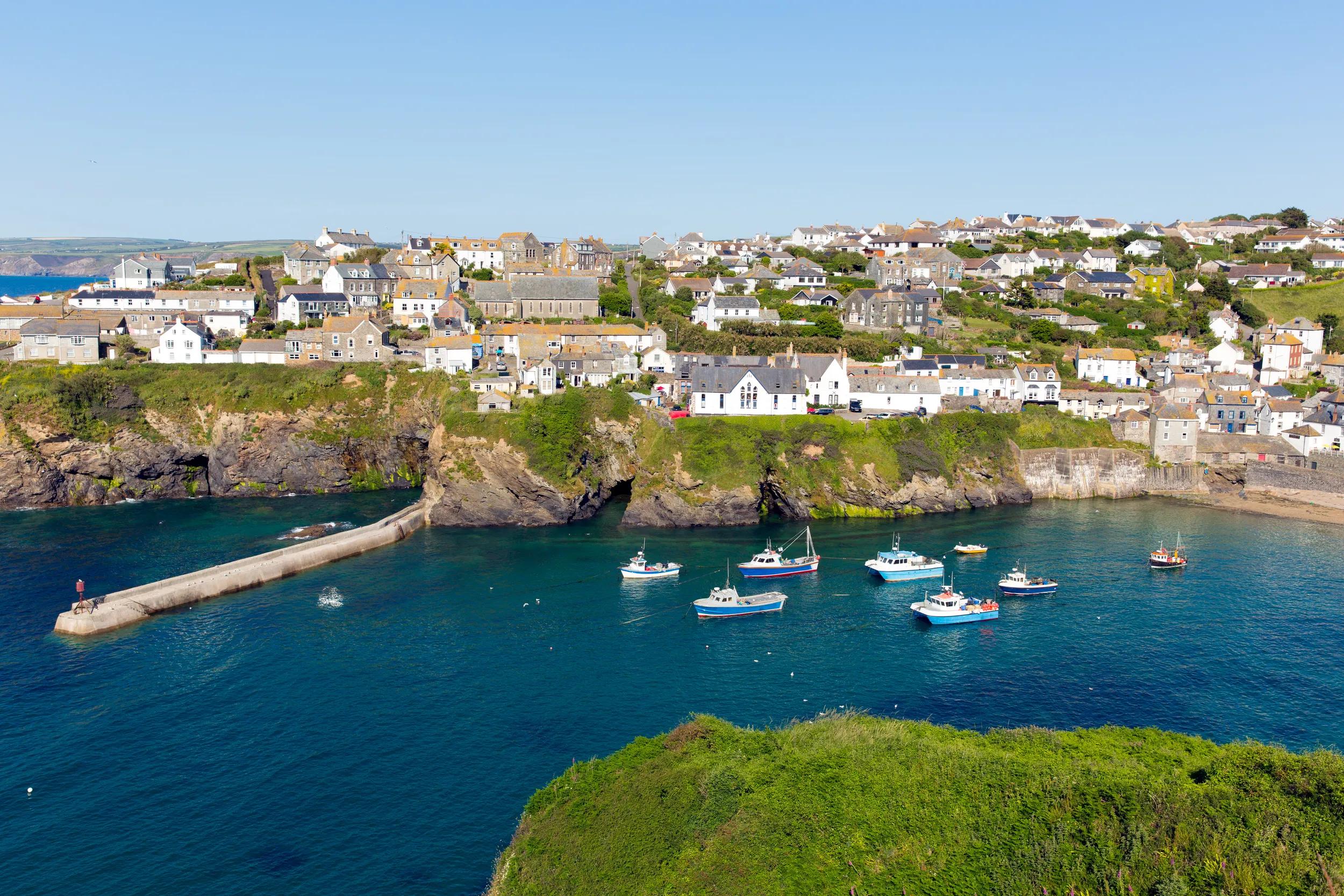 Cornish fishing village of Port Issac North Cornwall England UK on a beautiful sunny day