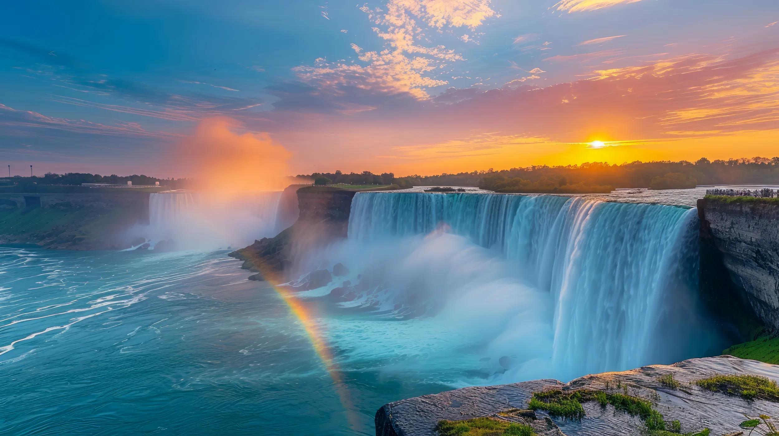 Majestic Sunrise Over Niagara Falls