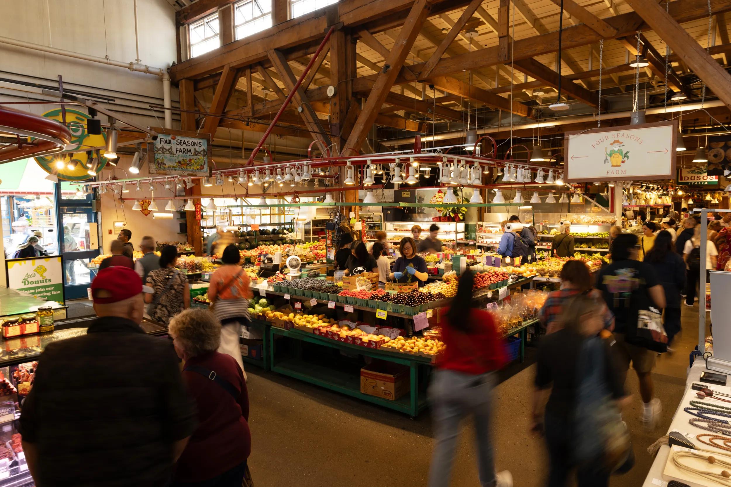 Public Market interior, Granville Island, Vancouver, Canada.