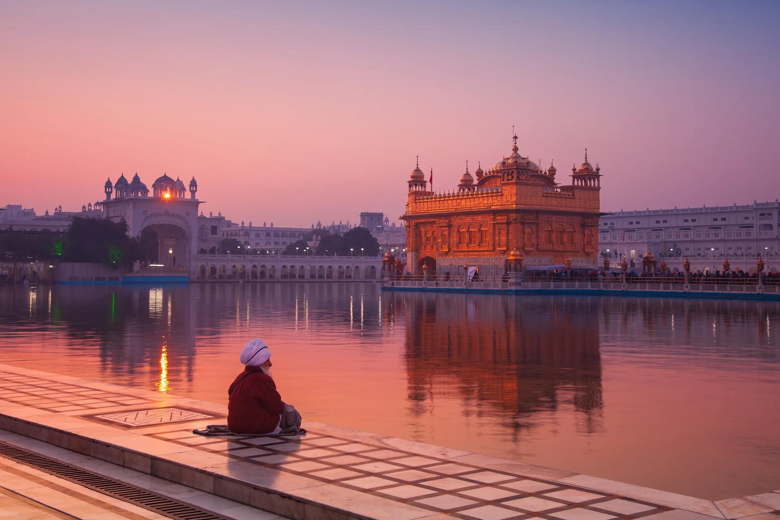 Golden Temple, Amritsar, Punjab, at dawn.