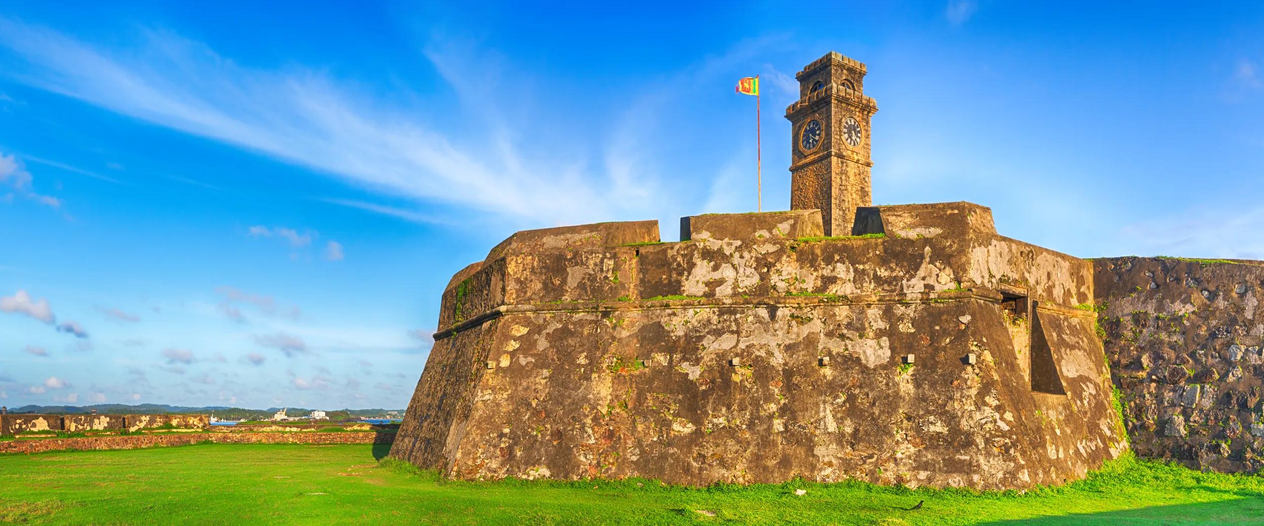Anthonisz Memorial Clock Tower in Galle, Sri Lanka. Panorama
