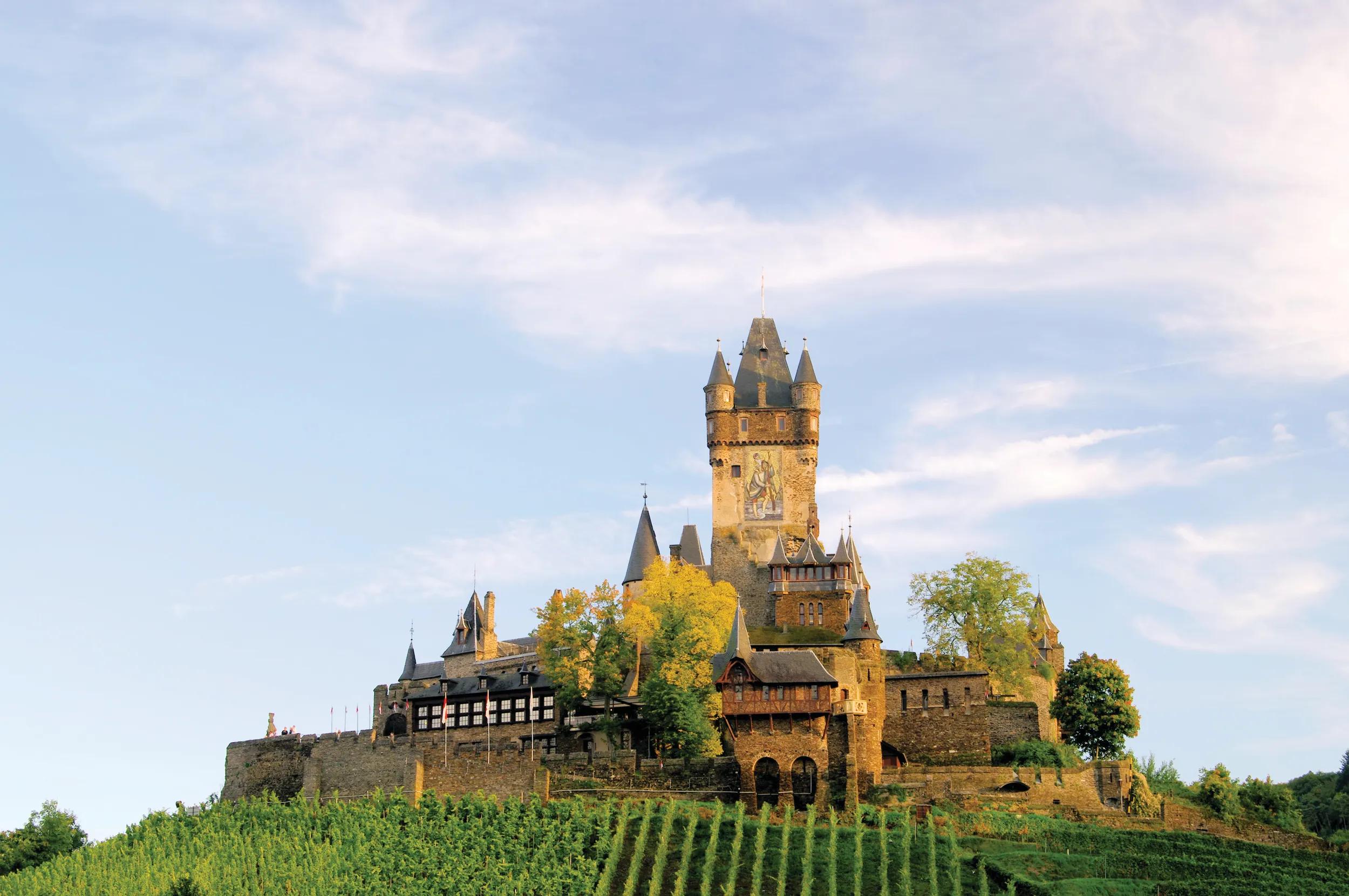 Cochem Imperial Castle on the hill.