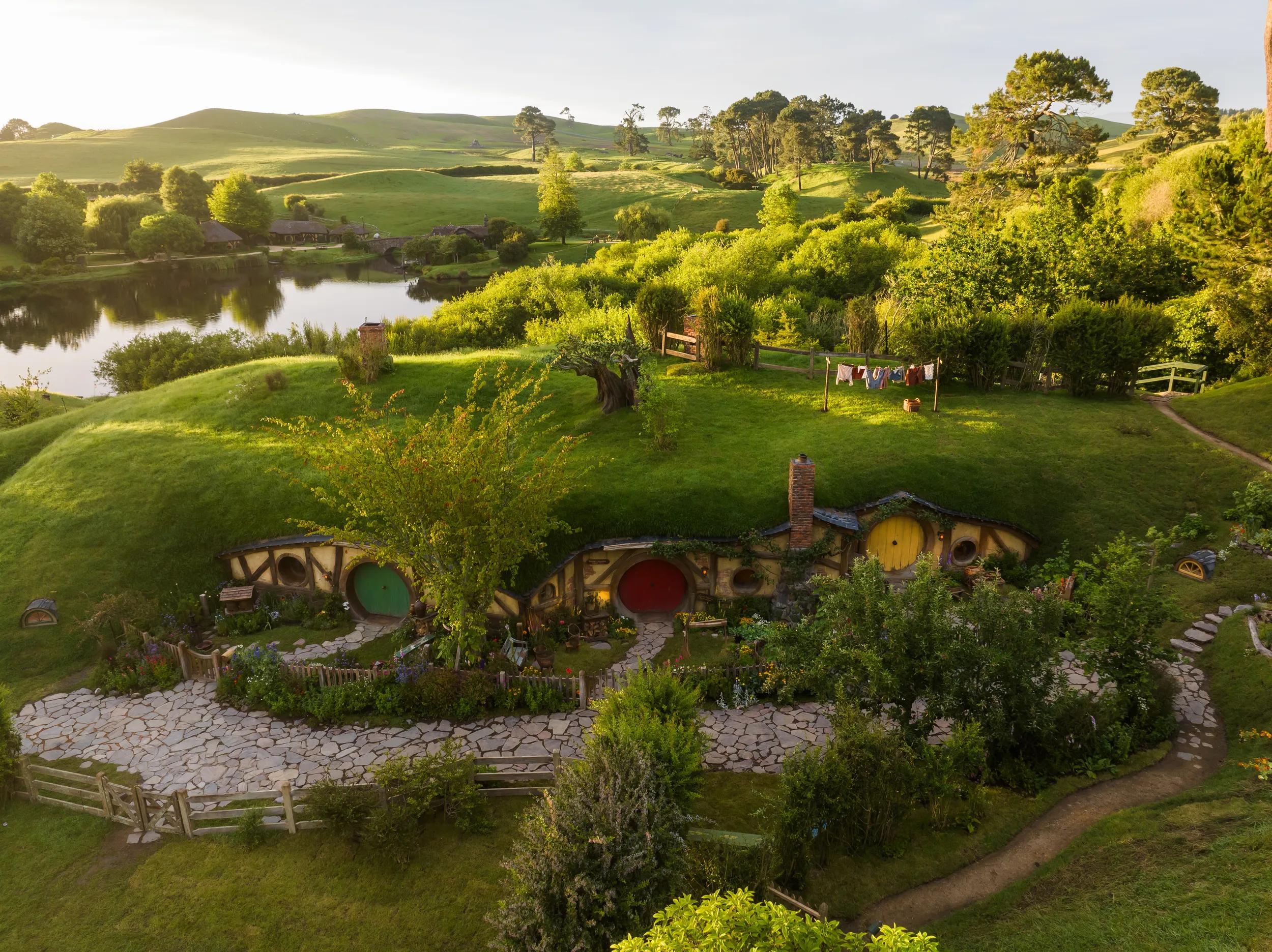 Hobbiton movie set in New Zealand.