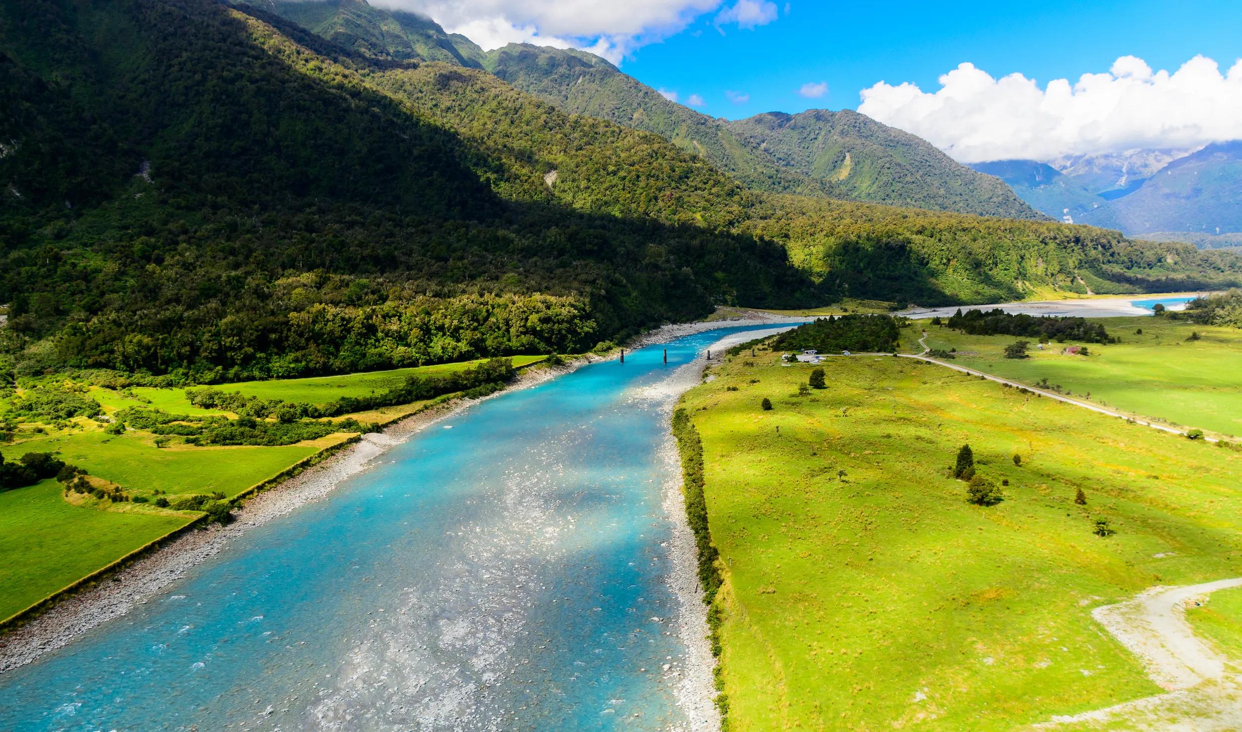 Franz Josef and Fox Glacier View from a Helicopter