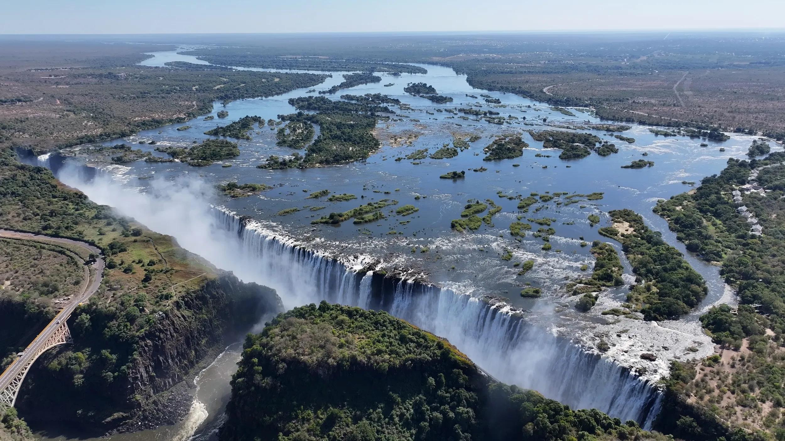 Victoria Falls At Livingstone In Northern Rhodesia Zambia.