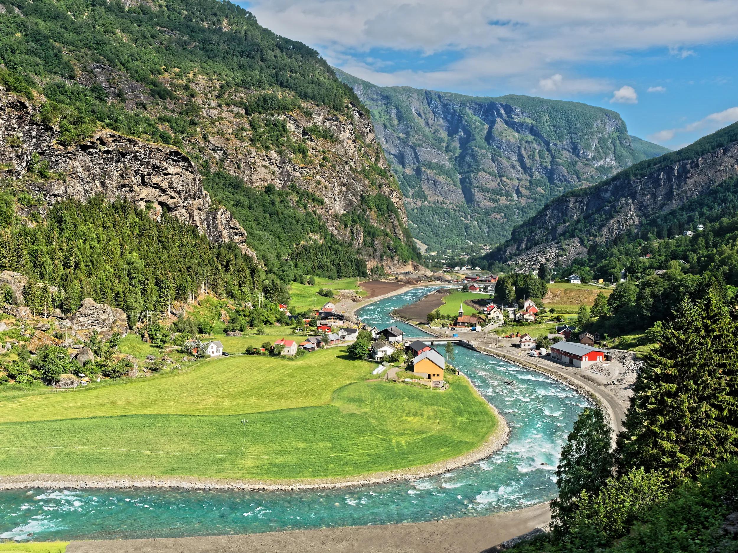 Valley Landscape Norway from Flamsbana train
