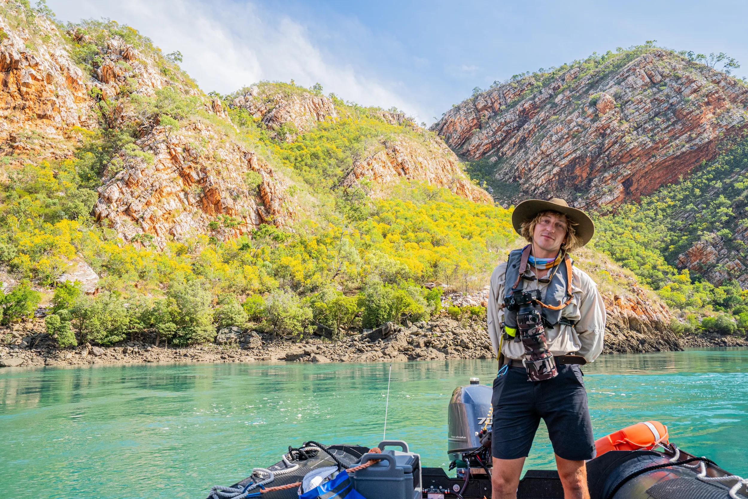 Seabourn Photographer Harry Aslan, at Horizontal Falls, Kimberley Coast, W.A.