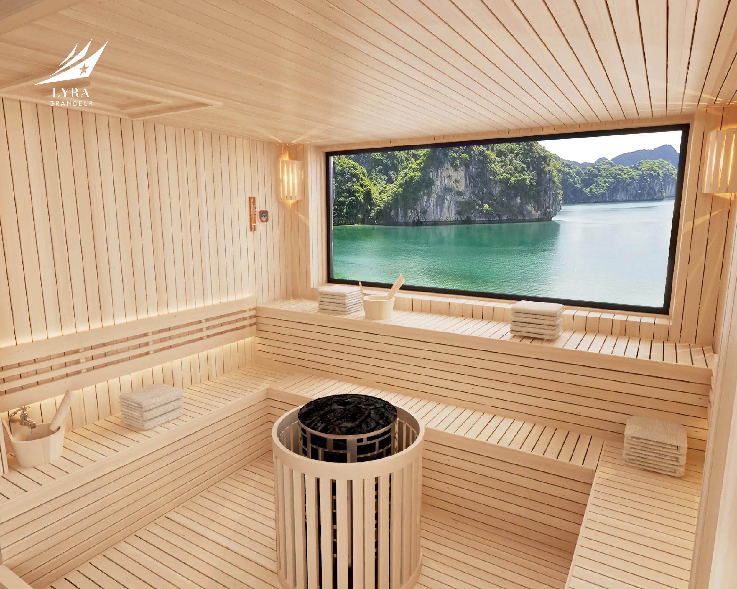 Sauna on Ship Lyra Grandeur.