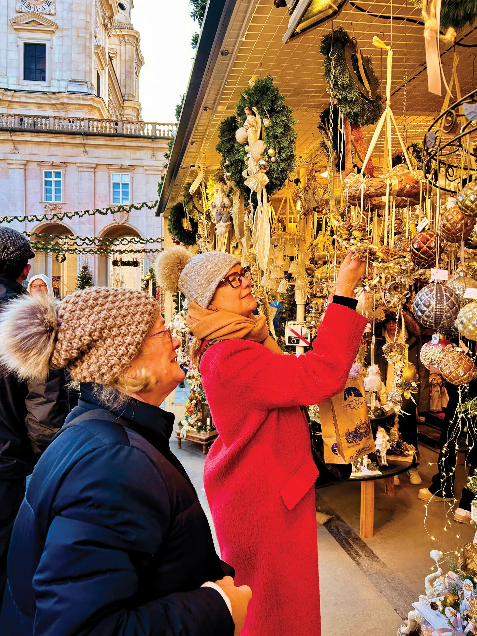 Alex Fry's family at the Salzburg Christmas Markets in Austria.