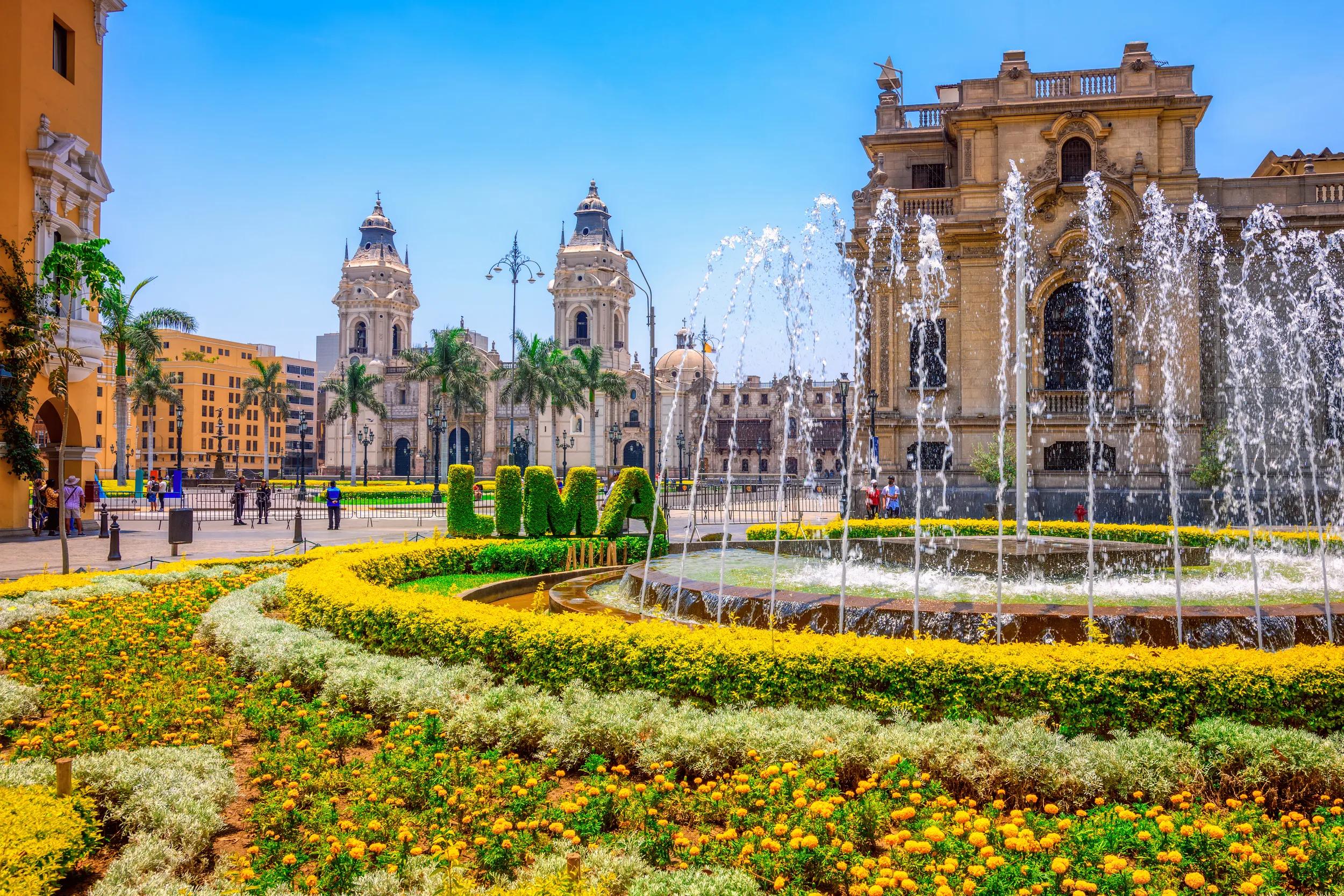Plaza de Armas in Lima city, Peru