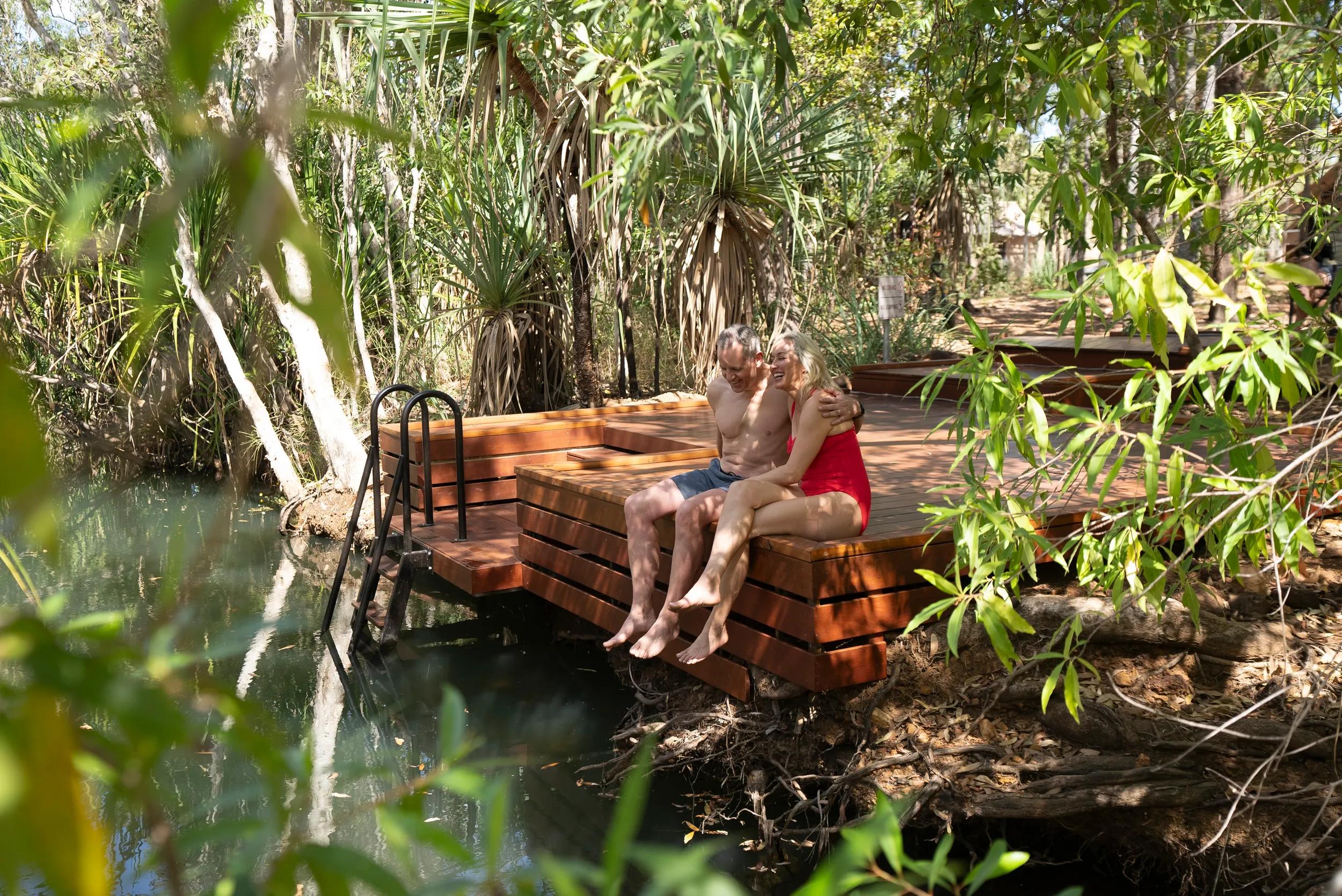 Woman at Lodge swimming hole - APT - Mitchell Falls photo shoot 2024.