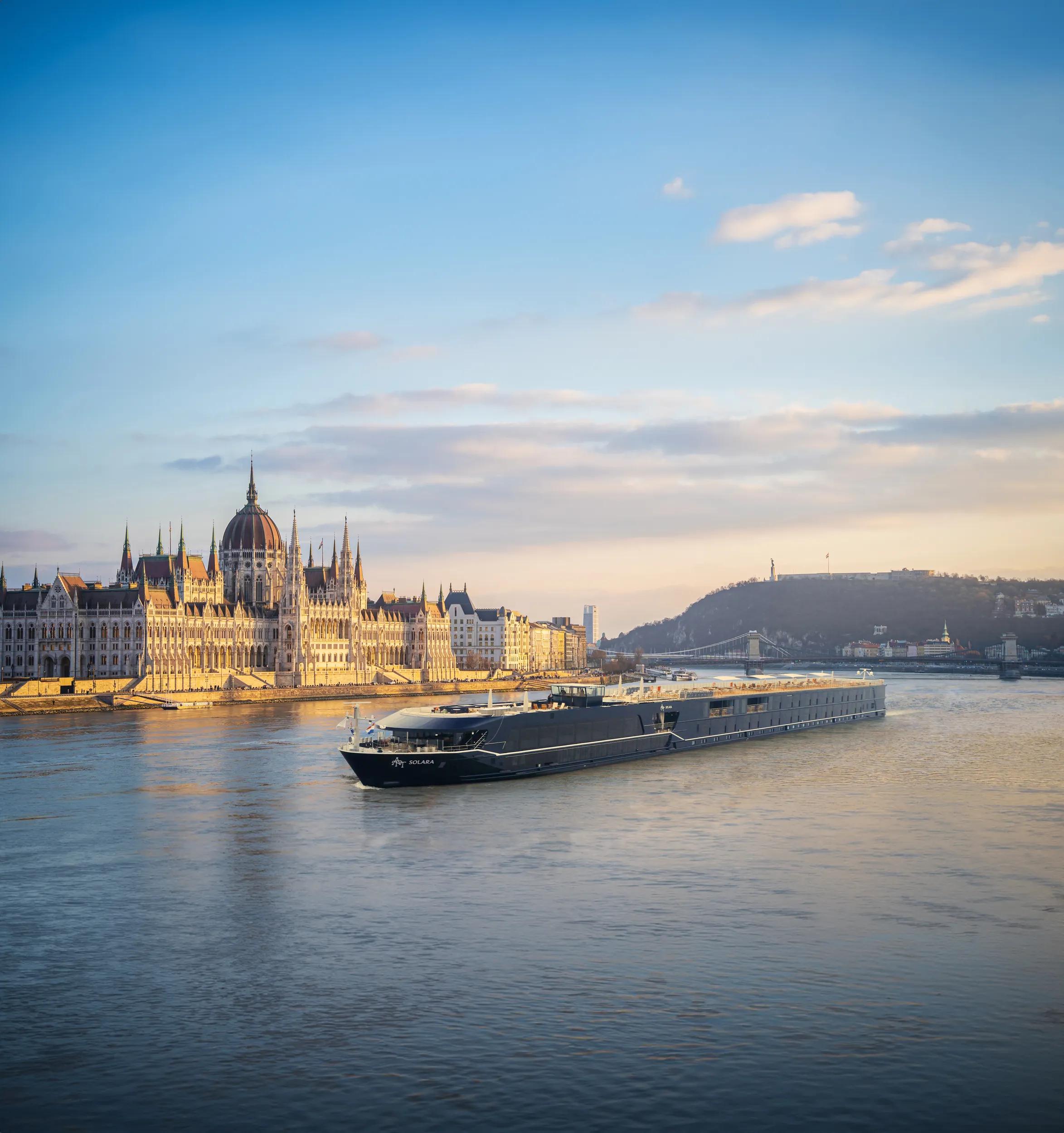 APT Solara ship rendered into an image of the Danube River, Hungary. (replaces artist impression)