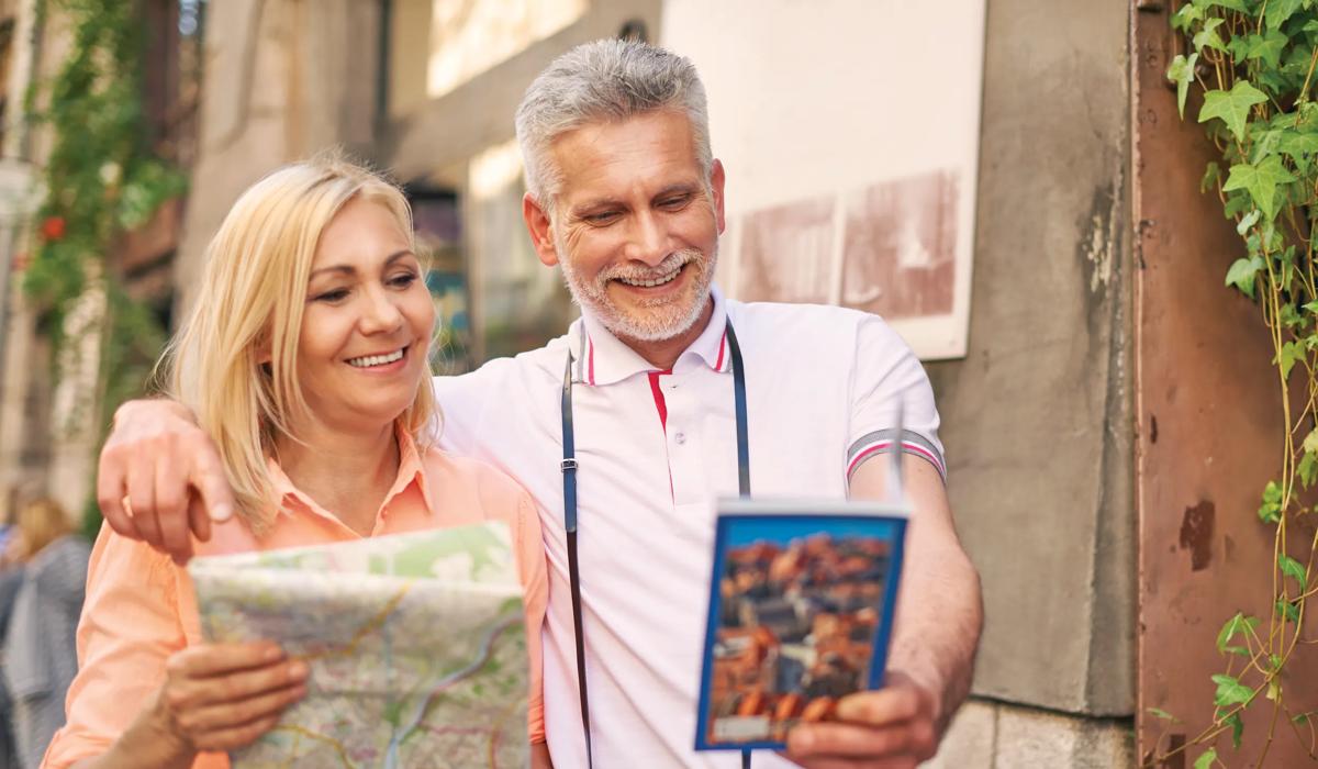 Guests looking at a map