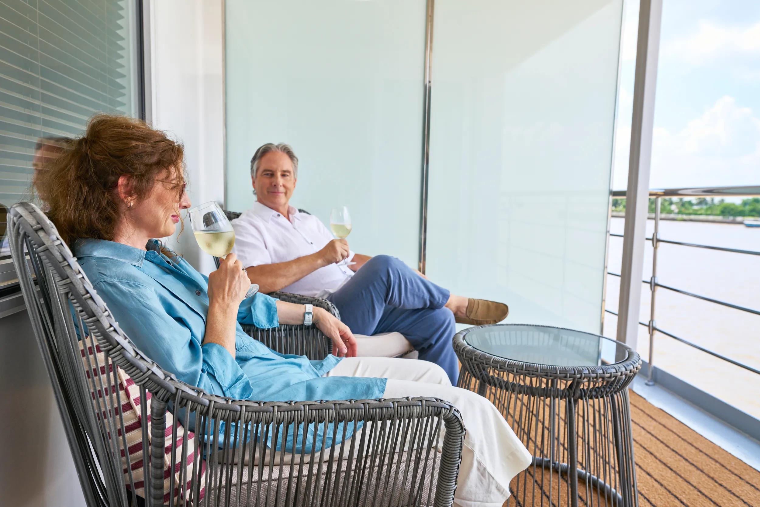 Drinks on the balcony.