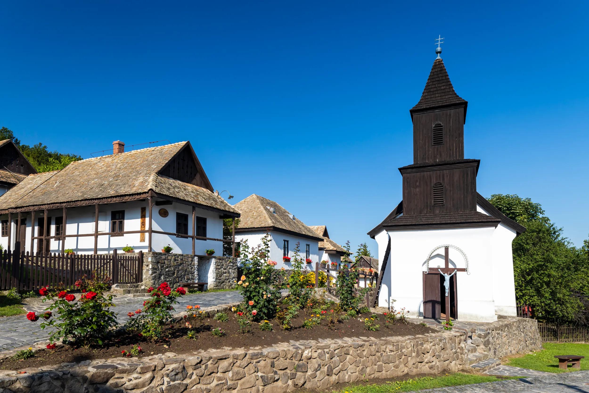 Historical village center of Holloko, region Northern Hungary