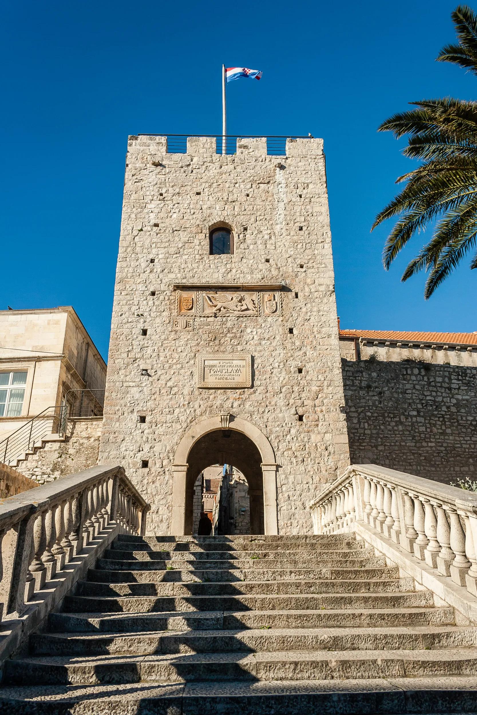 Revelin Tower in old town of Korcula, Dubrovnik-Neretva, Croatia