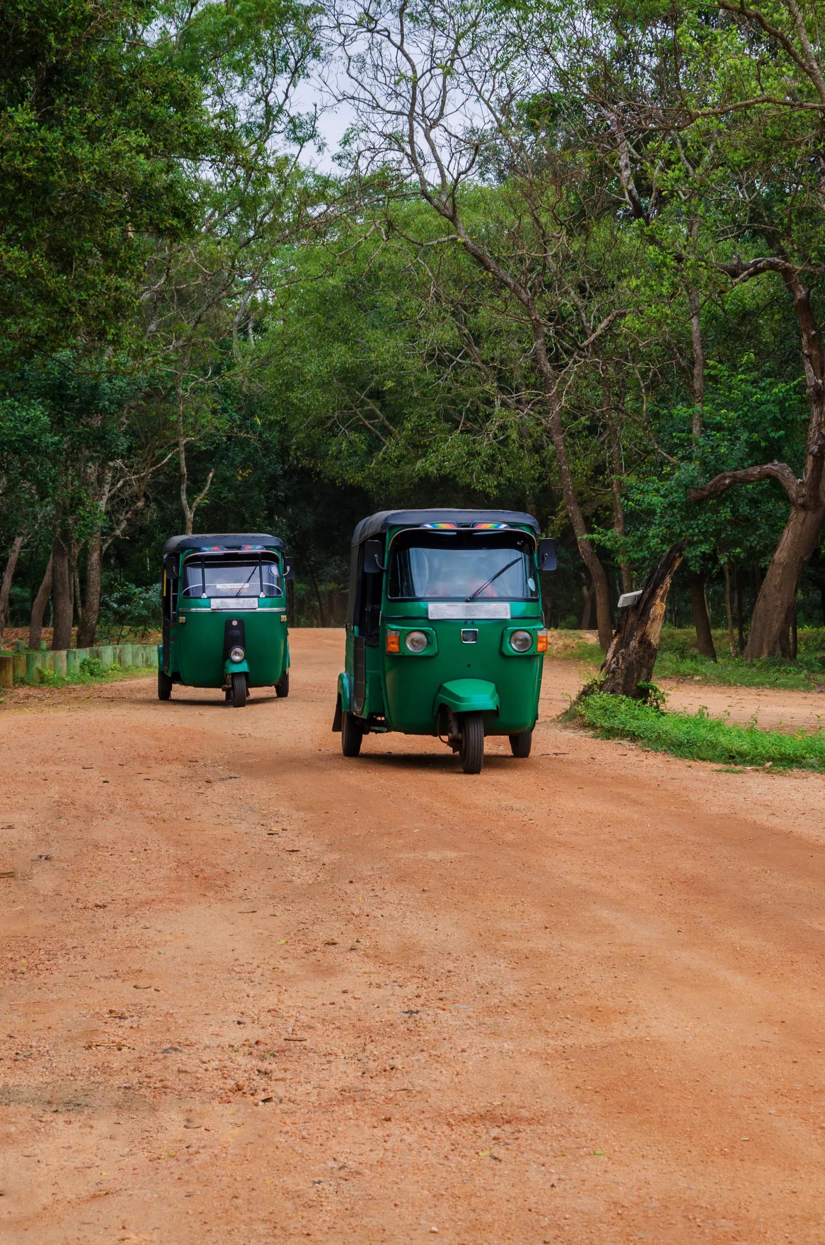Travelling in Asia.Sri Lanka.Tuk-tuk is transport as taxi.Auto traffic in Ceylon.