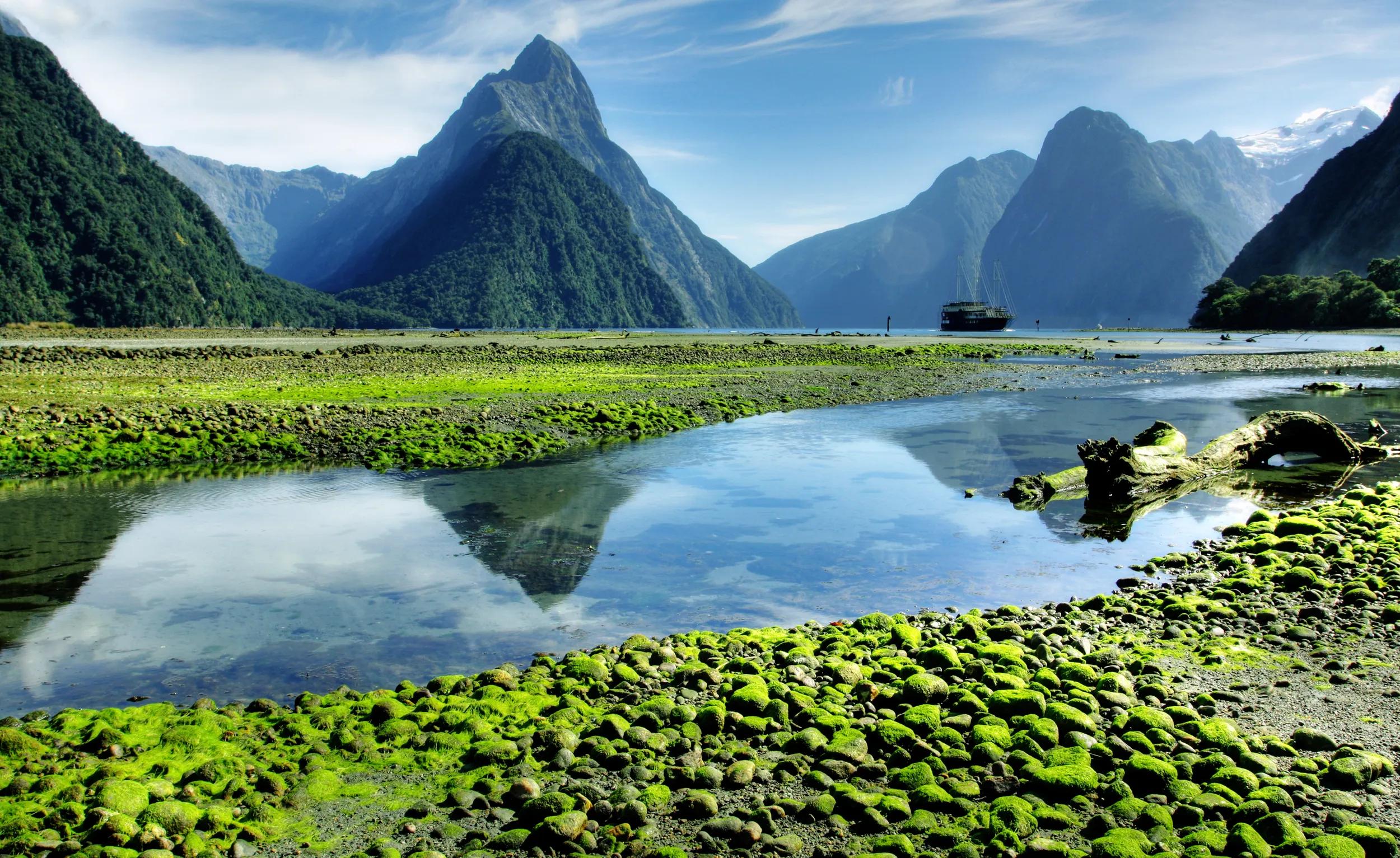 Mitre Peak in low tide