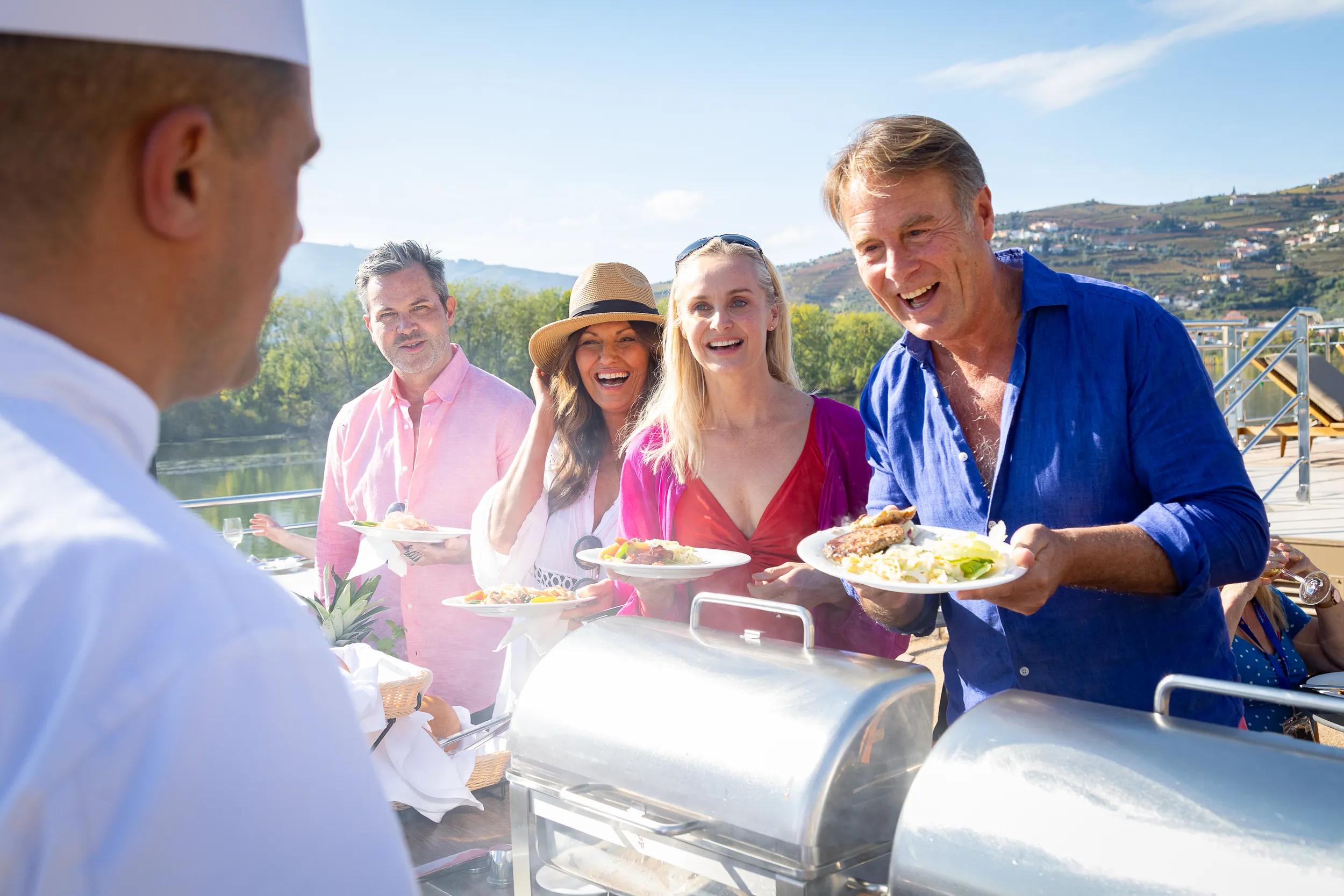 Serving a casual lunch on the Upper Deck - Douro Estrela photoshoot 2024
