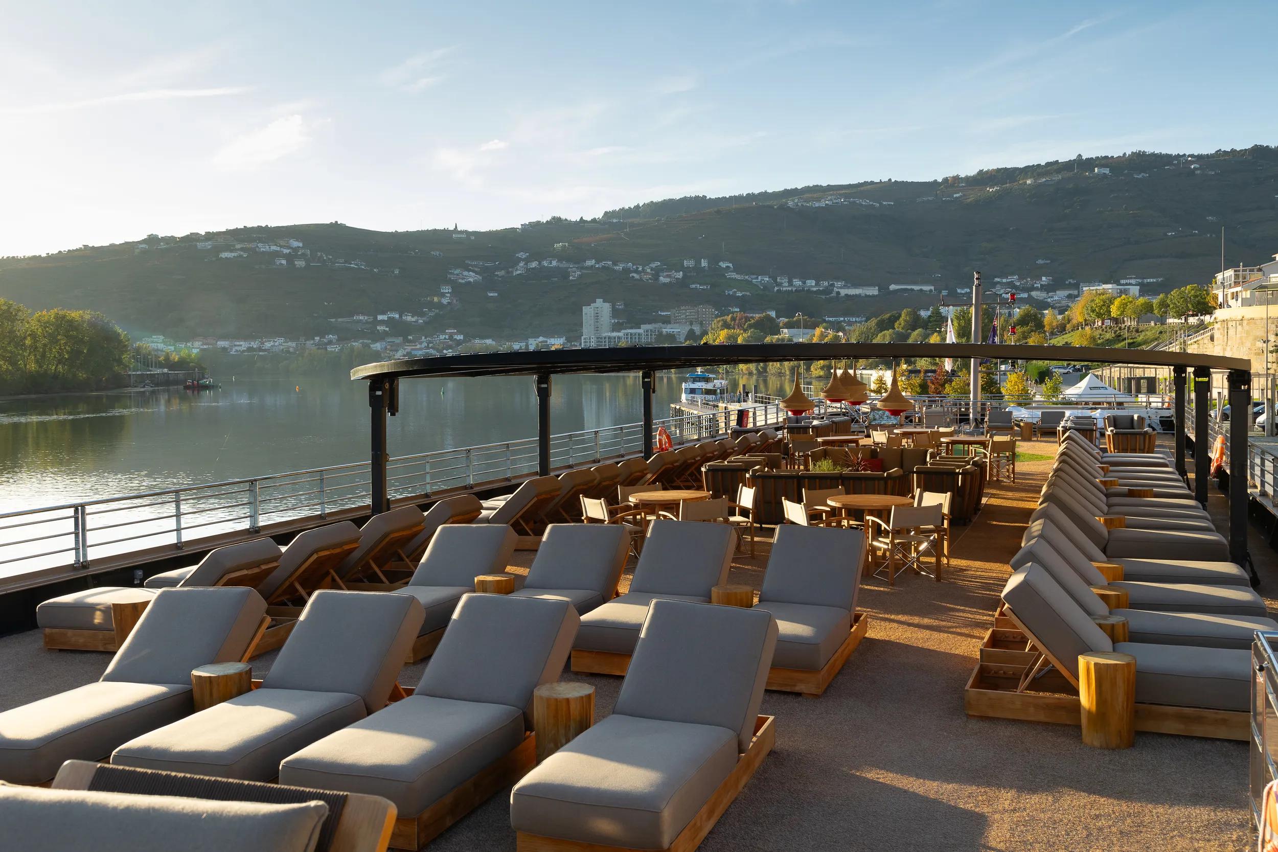 Sun lounges Upper Deck - Douro Estrela photoshoot 2024