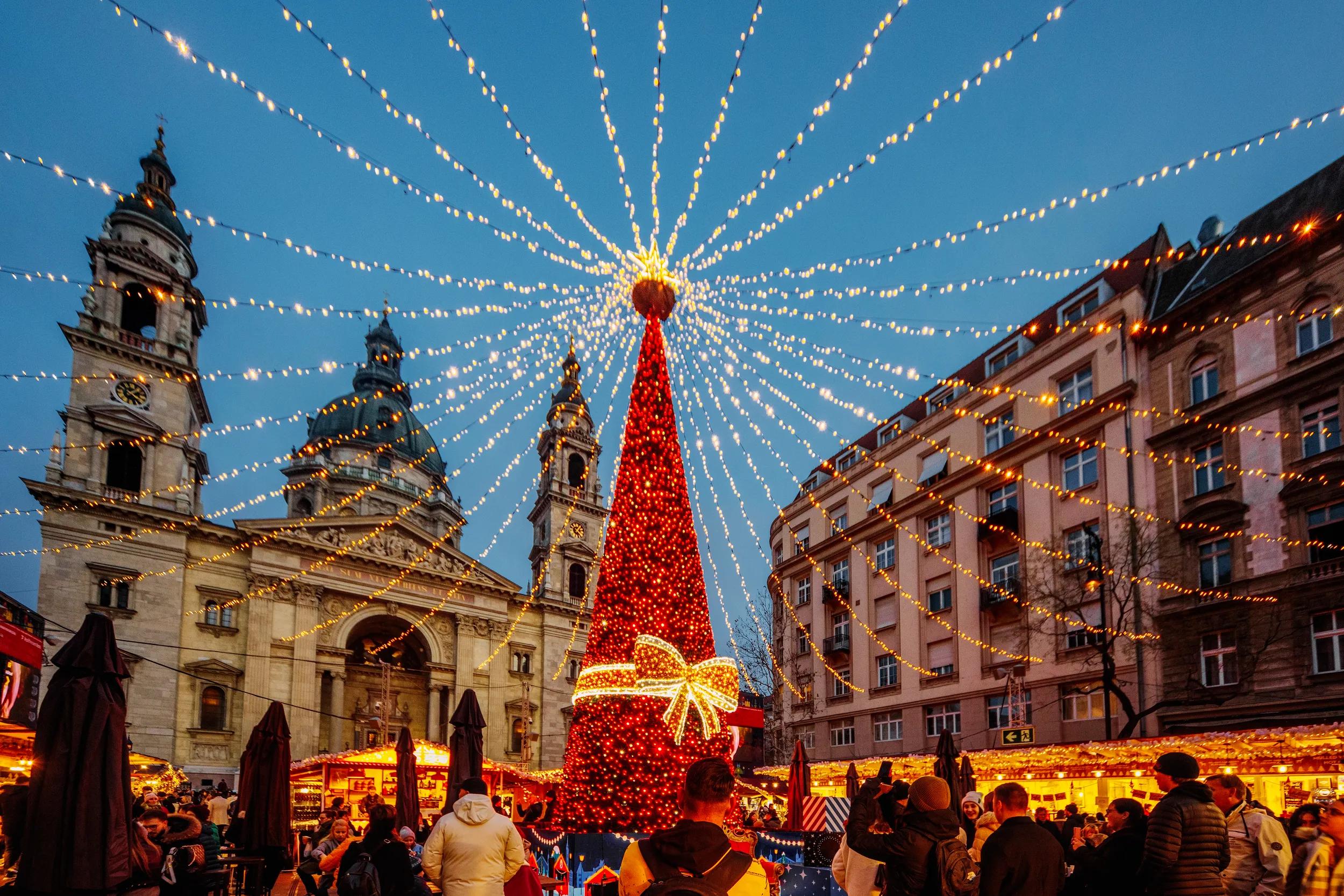 Winter shopping at the Christmas Market in Budapest.