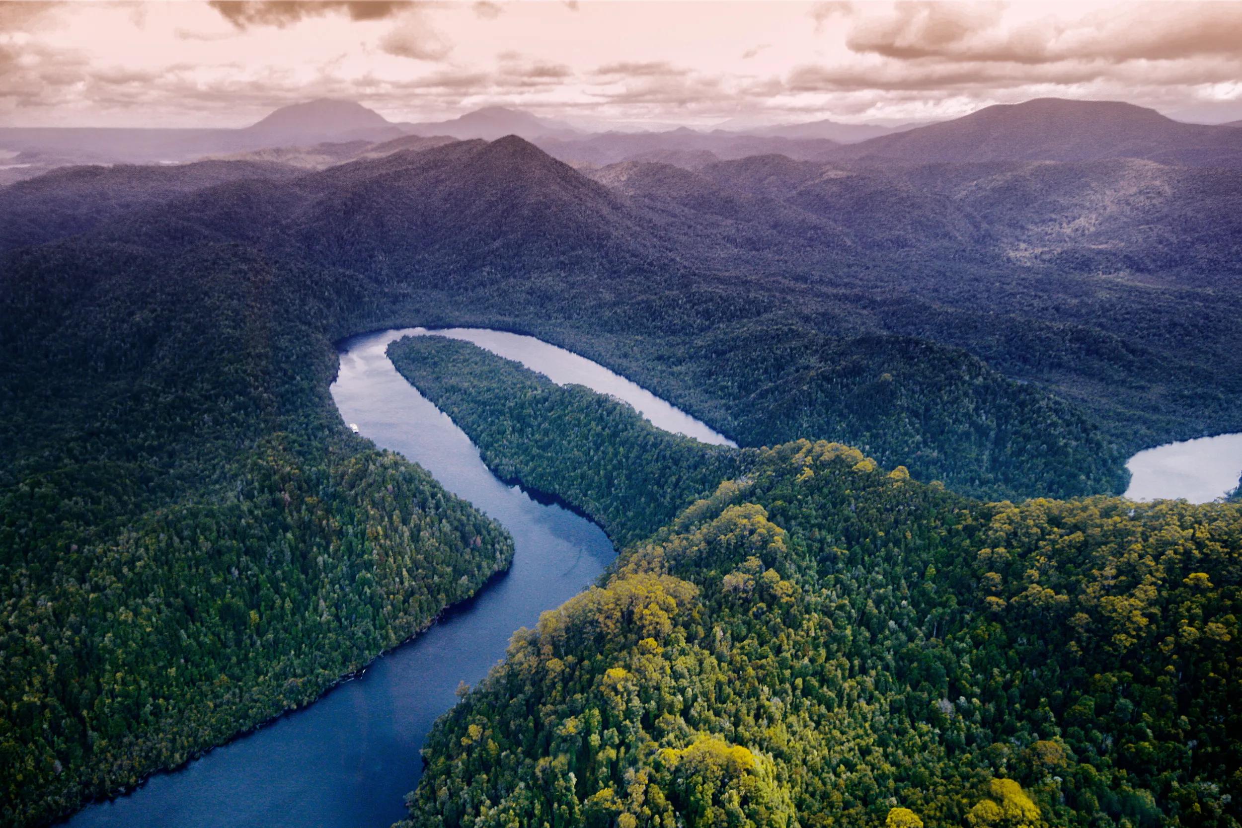 The Gordon River, located in the central highlands, south-west, and western regions of Tasmania, Australia, is a major perennial river of the state with the lower part of the river been part of the Tasmanian Wilderness World Heritage Area.