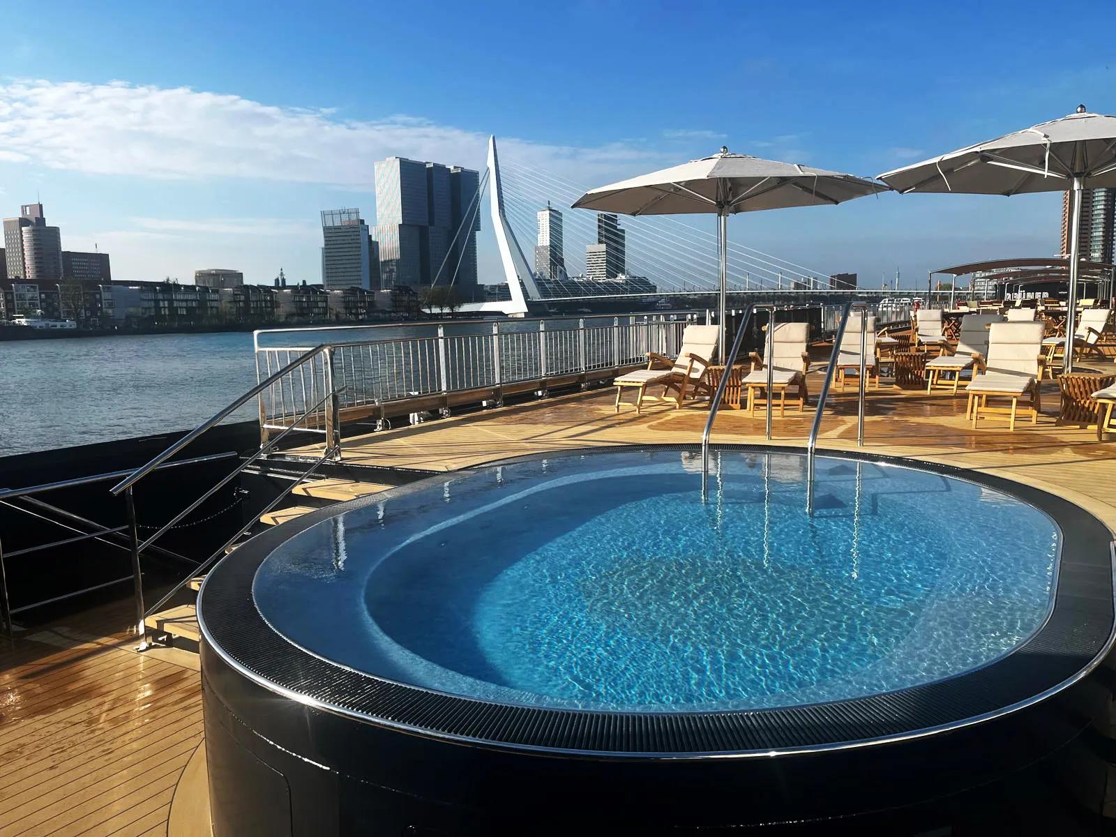 Solara 2025 shoot - ship exterior, sun deck pool.