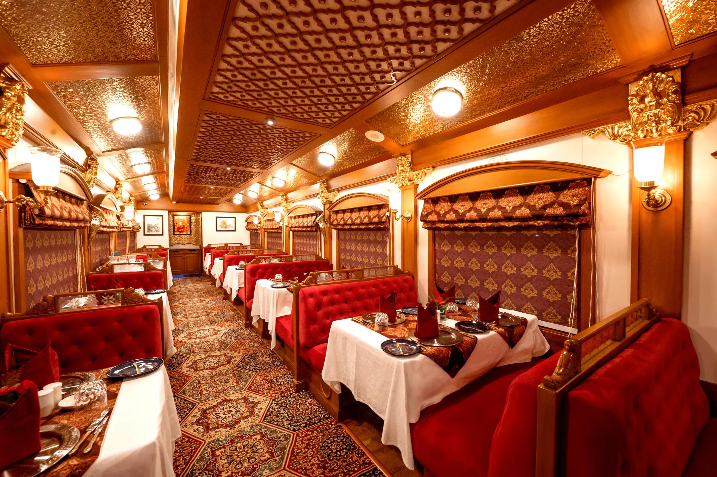 Dining Car, Deccan Odyssey Train, India.
